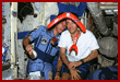 Candid views of STS-84 crewmembers in the Base Block